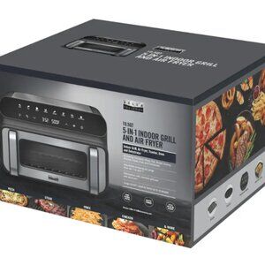 10.5-qt. Touchscreen 5-in-1 Indoor Grill & Air Fryer - PRO, Stainless Steel.